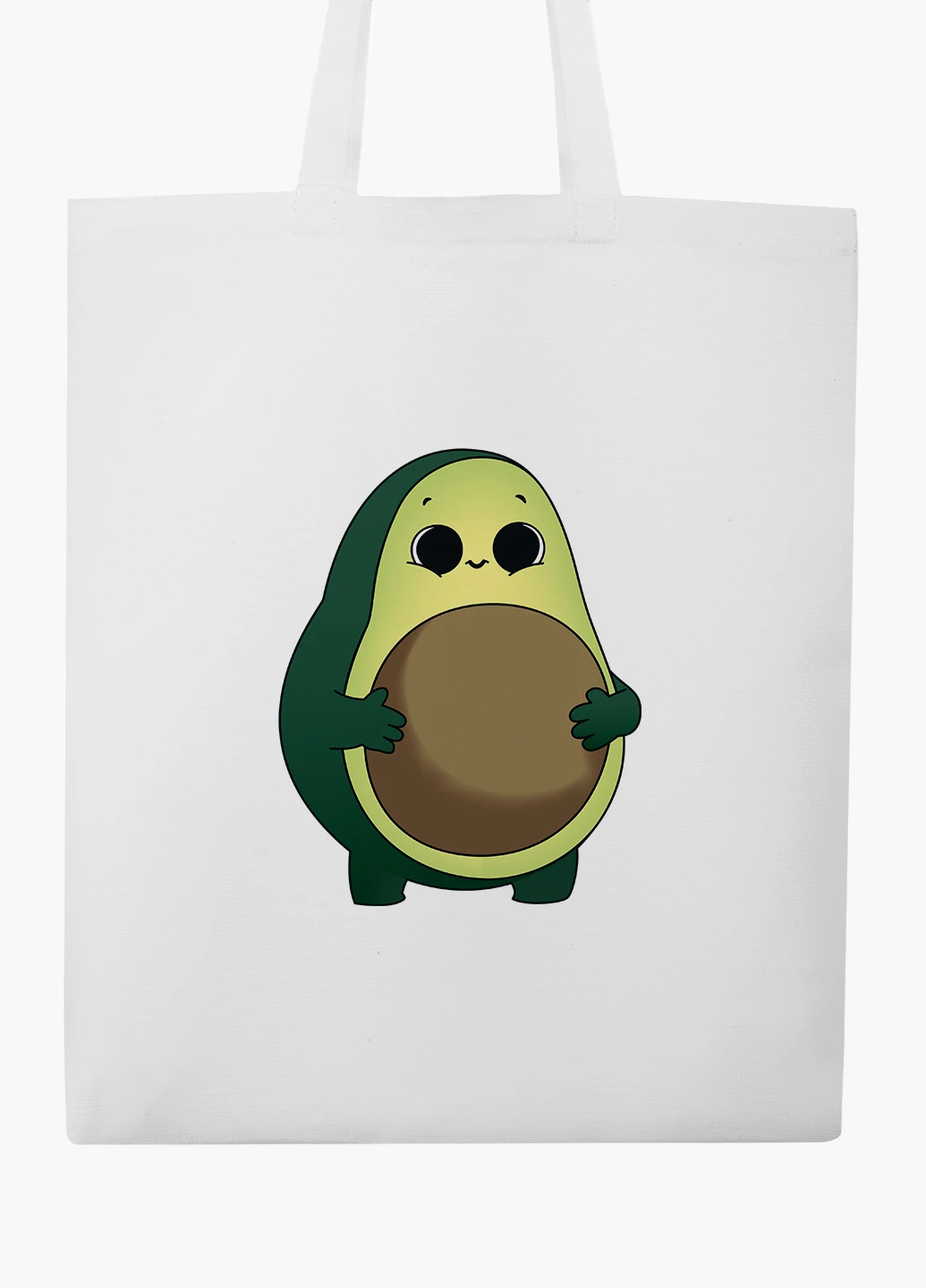 Эко сумка шоппер белая Авокадо (Avocado) (9227-2031-WT2) Еко сумка шоппер біла 41*35 см MobiPrint (219151145)