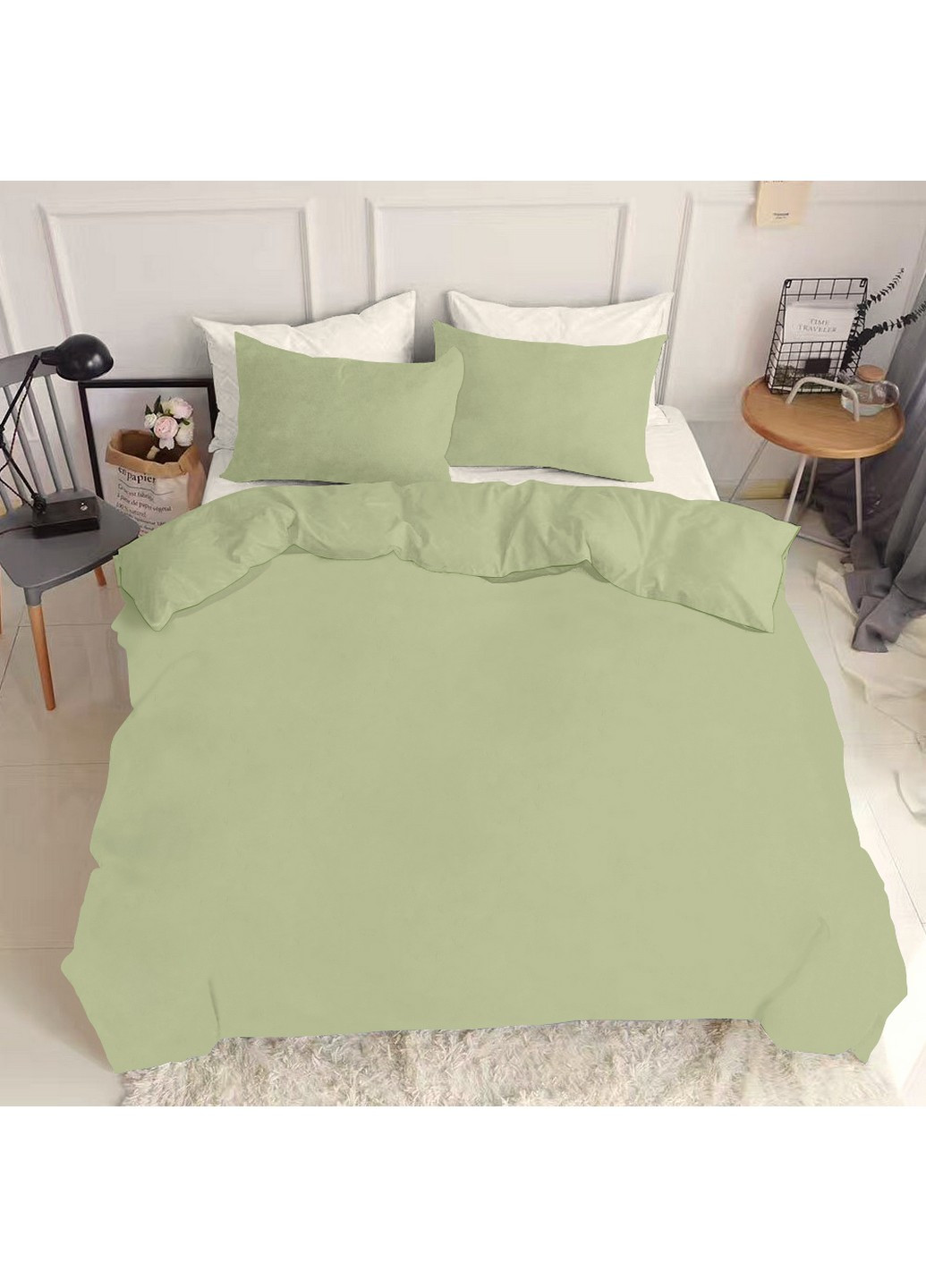 Комплект євро постільної білизни RANFORS OLIVE SNOWFLAKES GREY White (2 наволочки 50х70 у подарунок) Cosas (251281566)