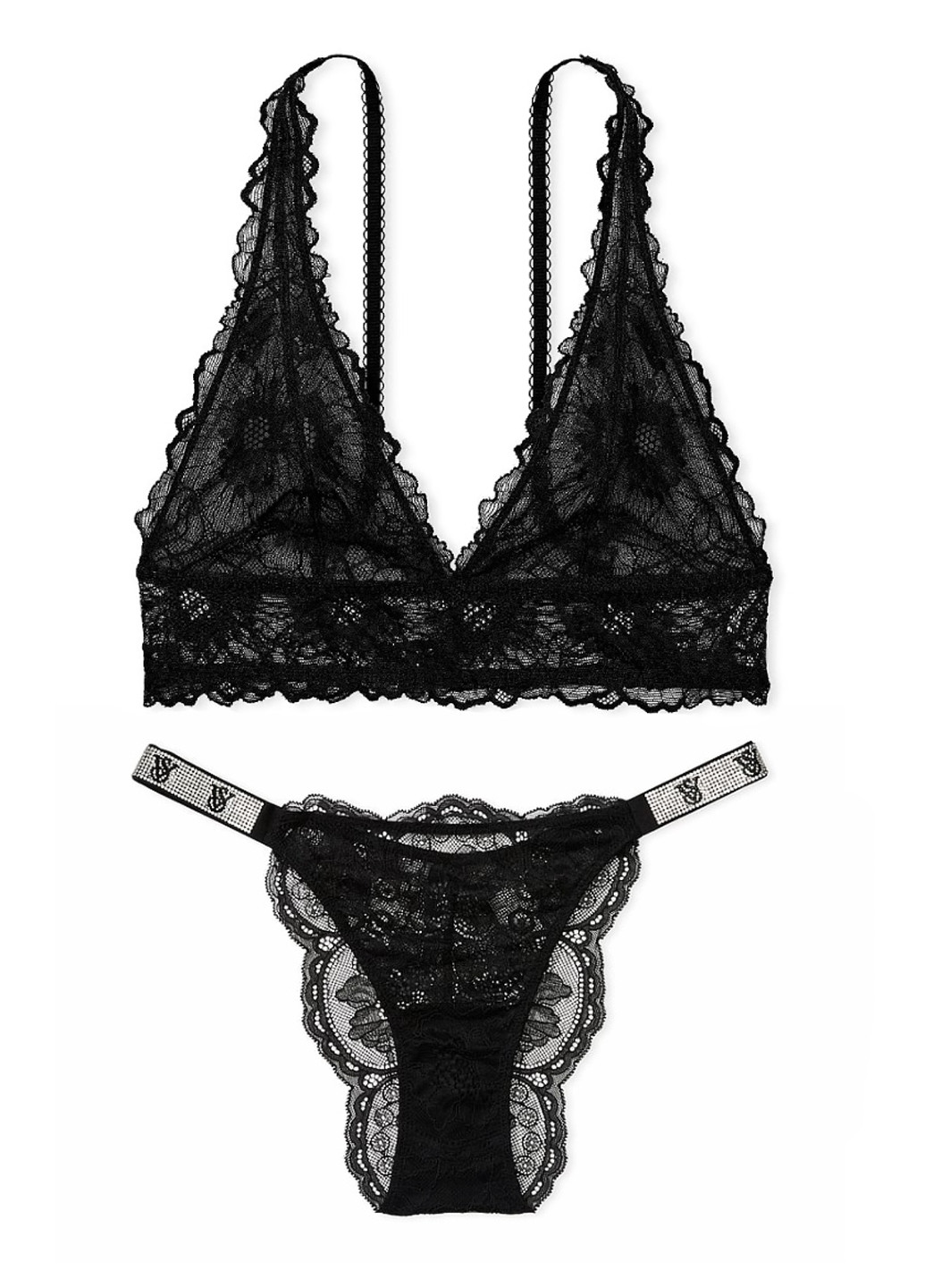 Чорний демісезонний комплект (бюстгальтер, трусики) Victoria's Secret