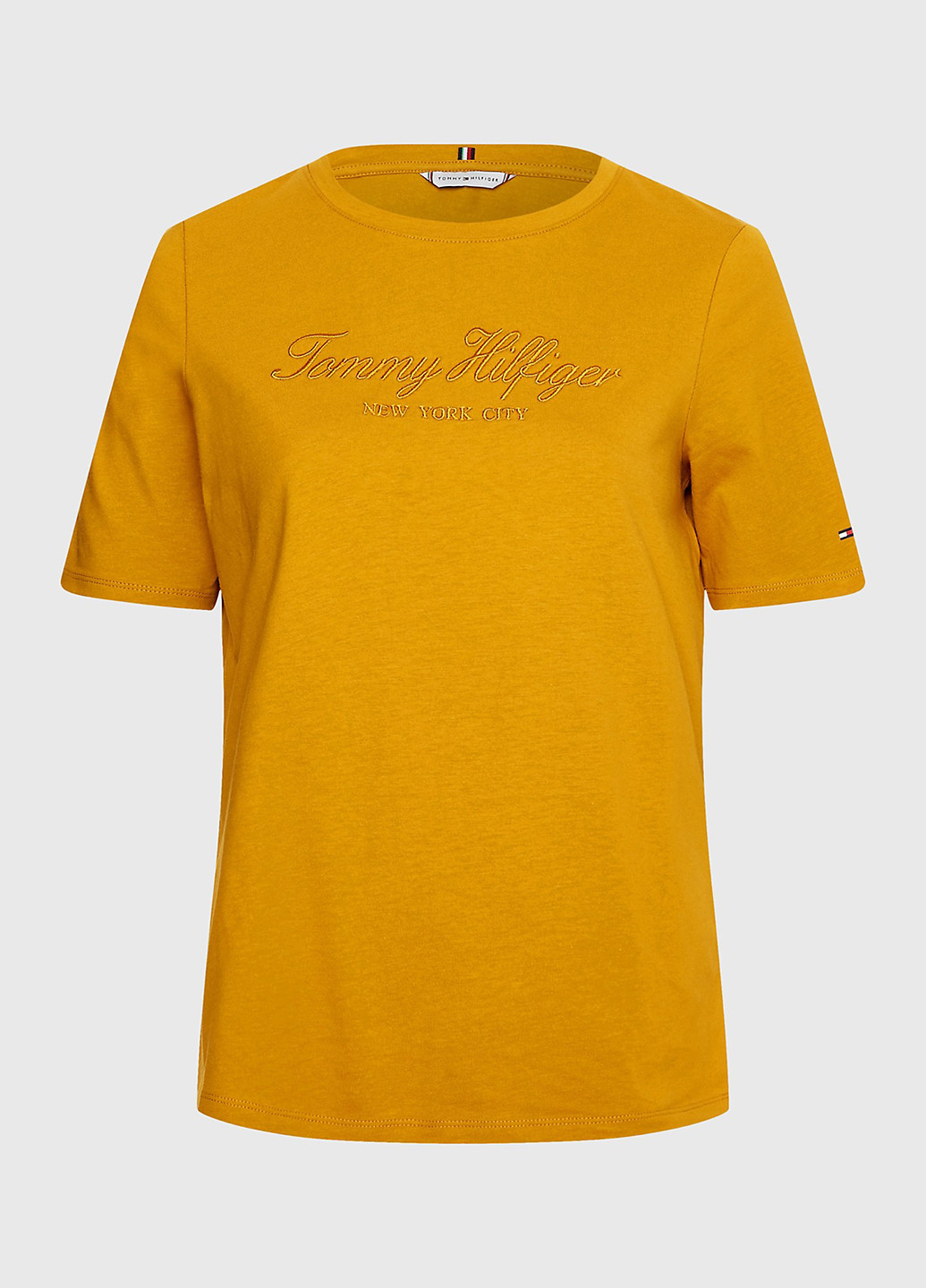 Горчичная летняя футболка Tommy Hilfiger