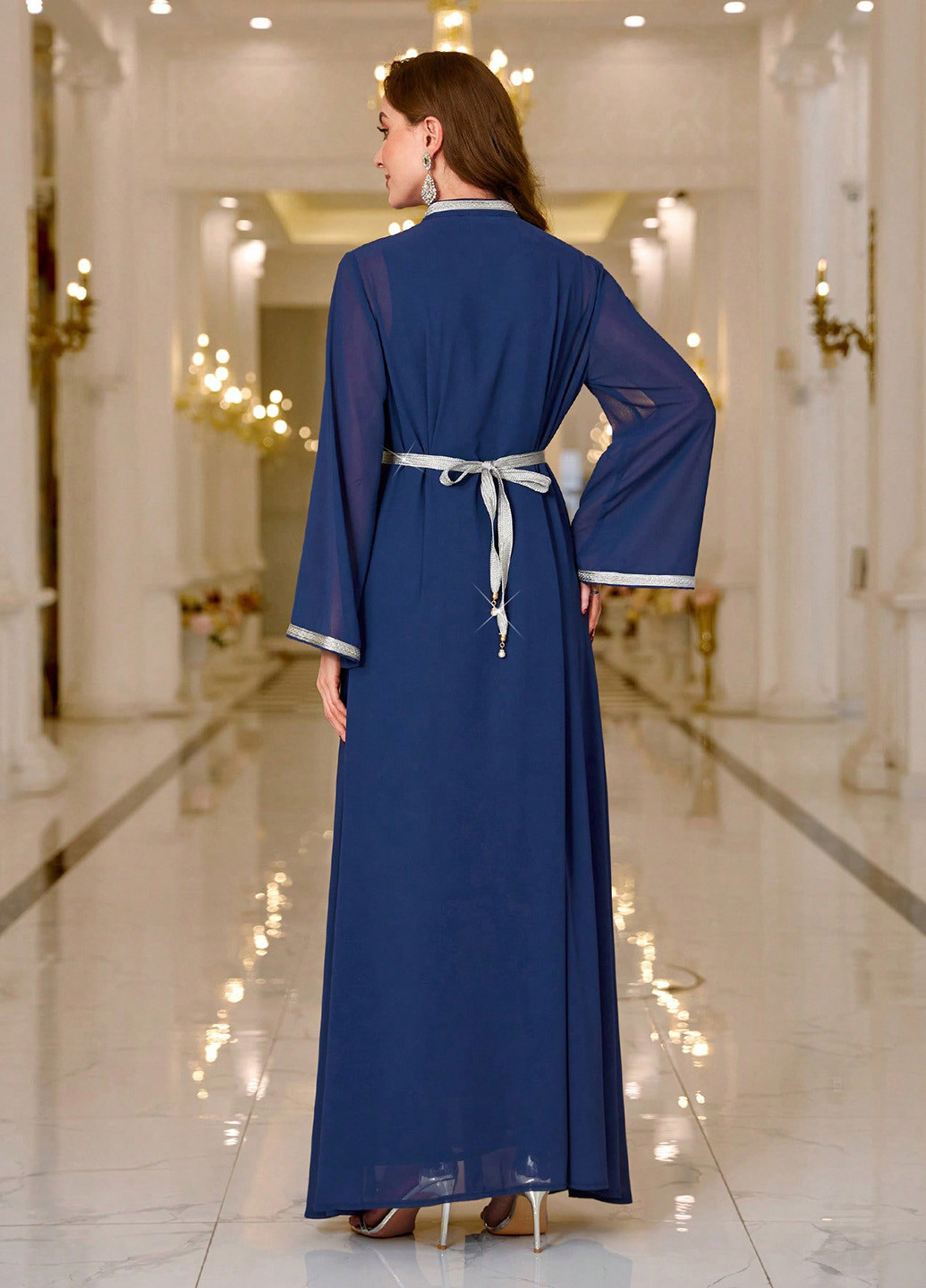 Синя вечірня сукня SHEIN однотонна