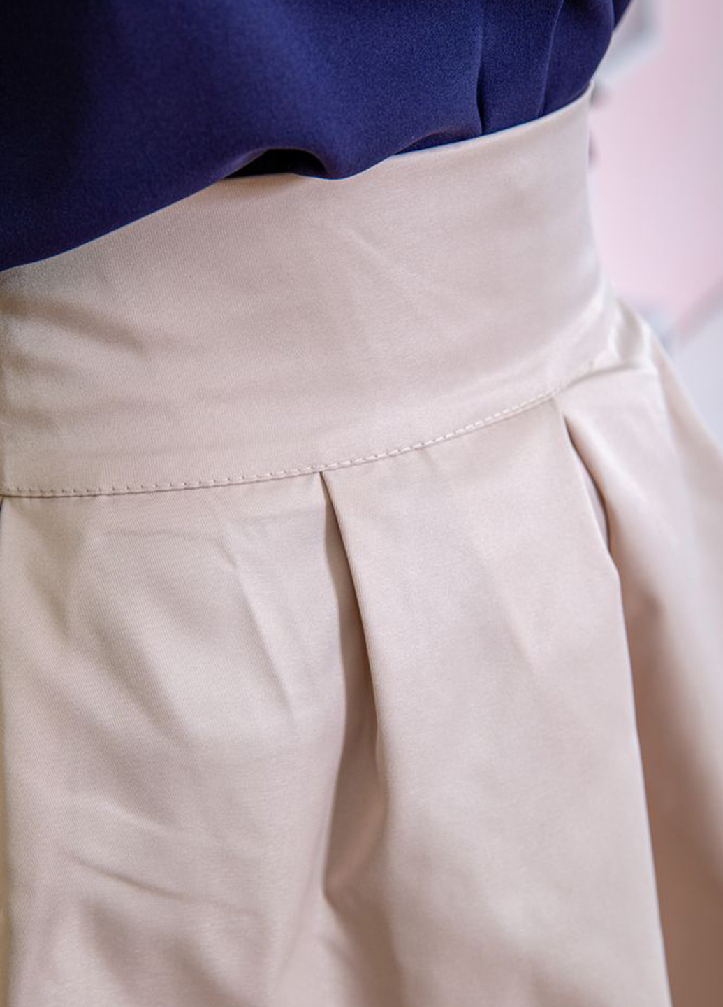 Бежевая кэжуал однотонная юбка Ager клешированная