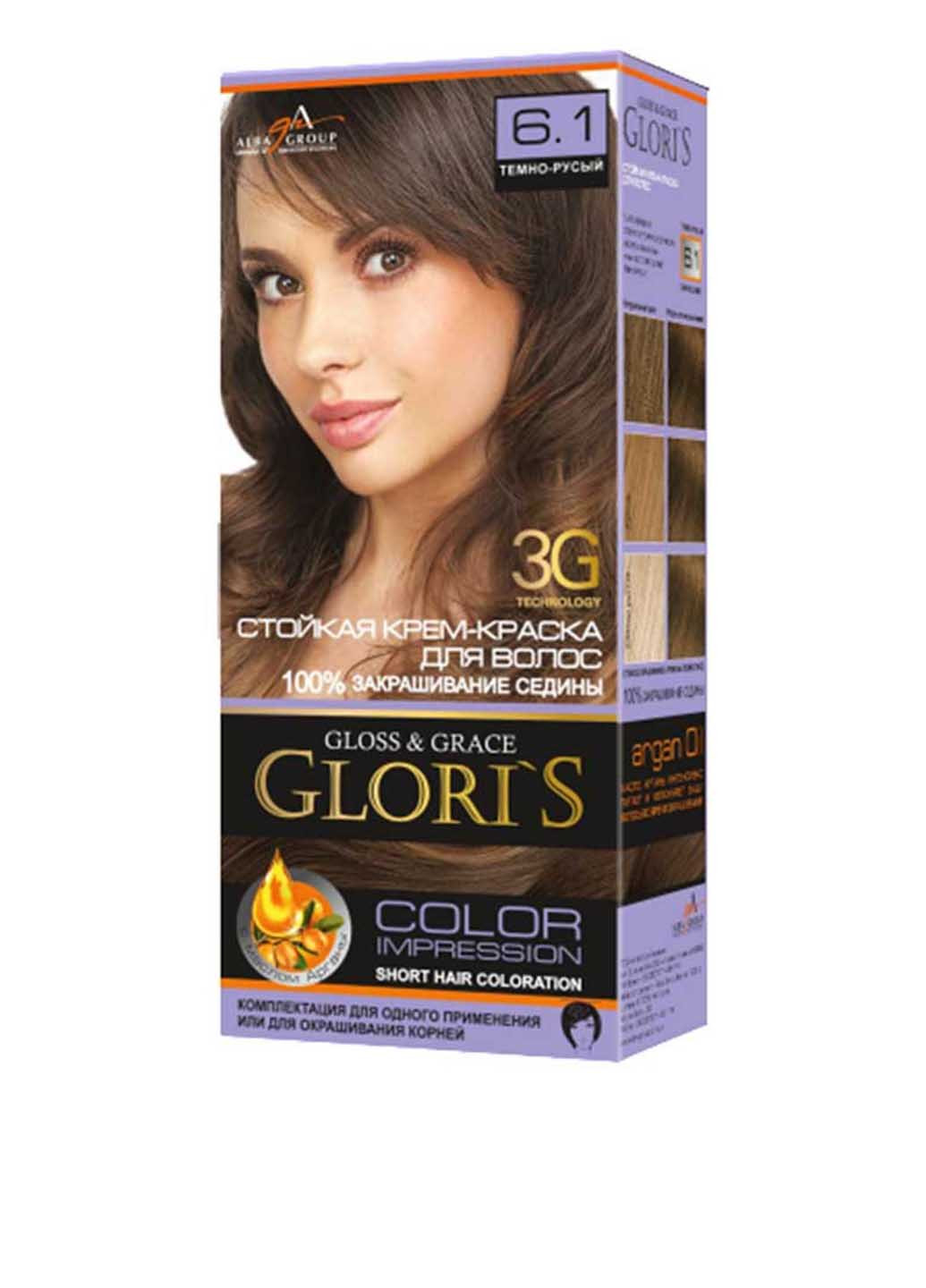 6.1, крем-фарба Gloss & Grace Short (темно-русявий), 25 мл Gloris (76059280)