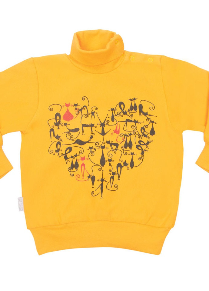 Оранжевый демисезонный детский свитер для девочки sv-06-18 *кошечки* Габби