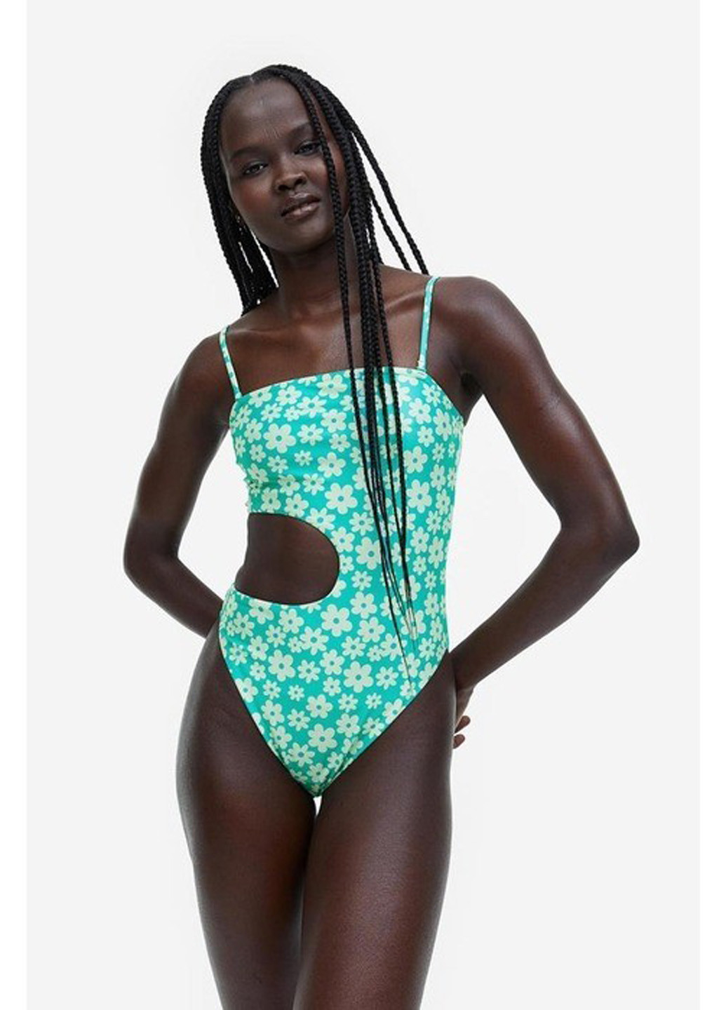 Зеленый летний купальник бандо H&M