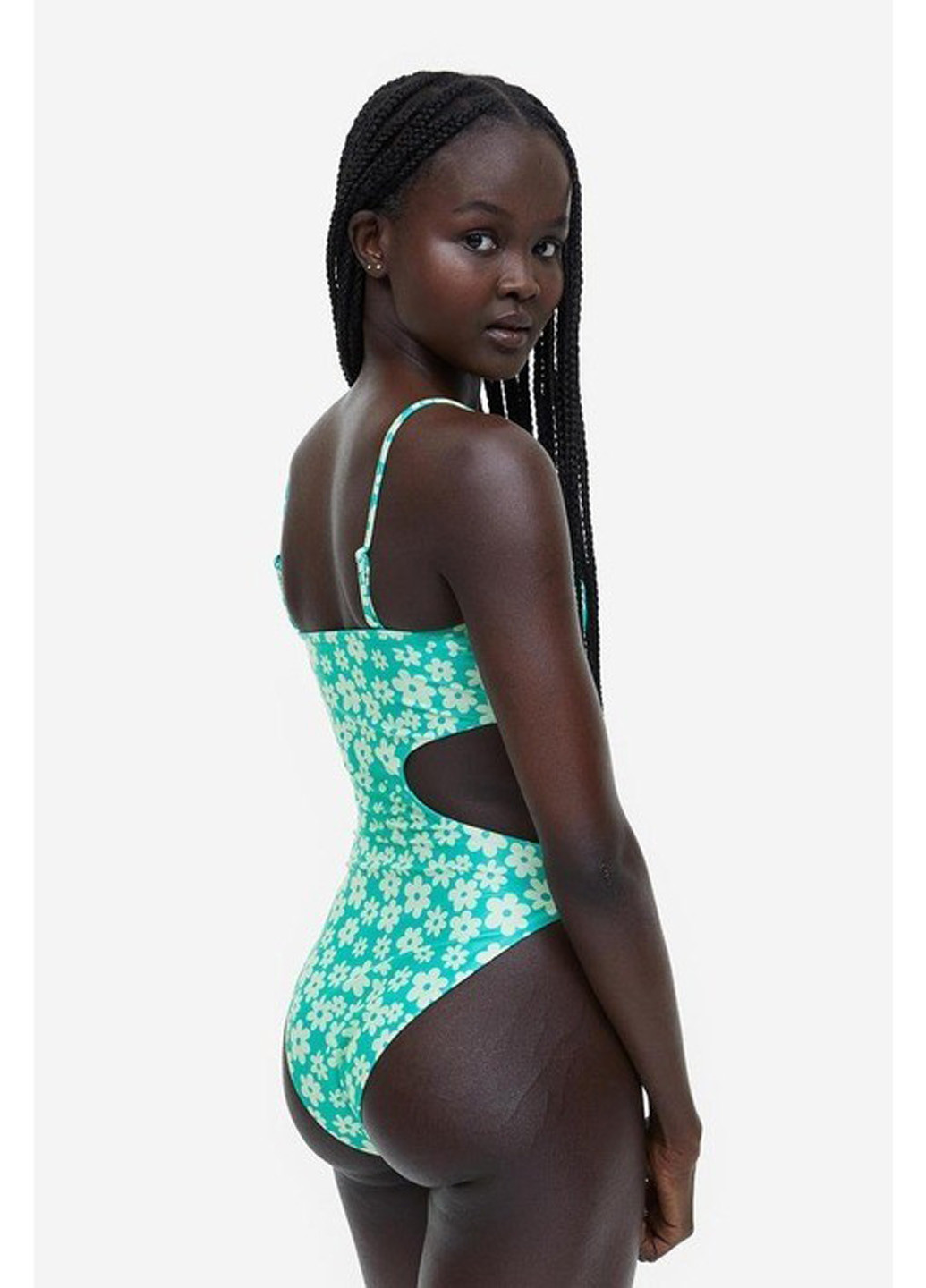 Зеленый летний купальник бандо H&M