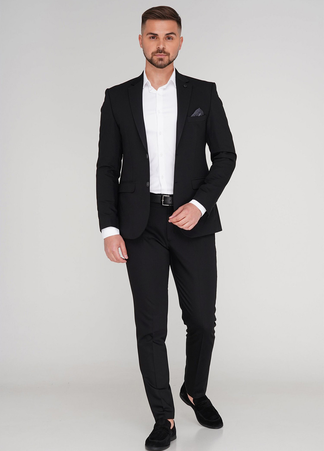Чорний демісезонний костюм (піджак, брюки) брючний Trend Collection