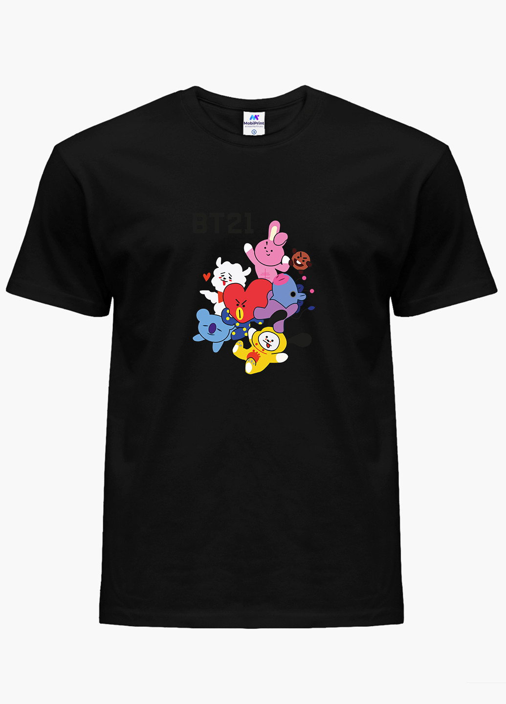 Чорна демісезонна футболка дитяча бтс (bts) (9224-1166) MobiPrint