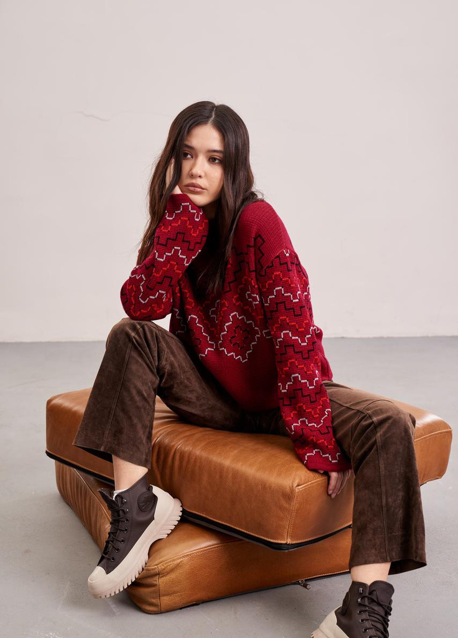 Чорний демісезонний джемпер "west" (червоний) one size MEREZHKA