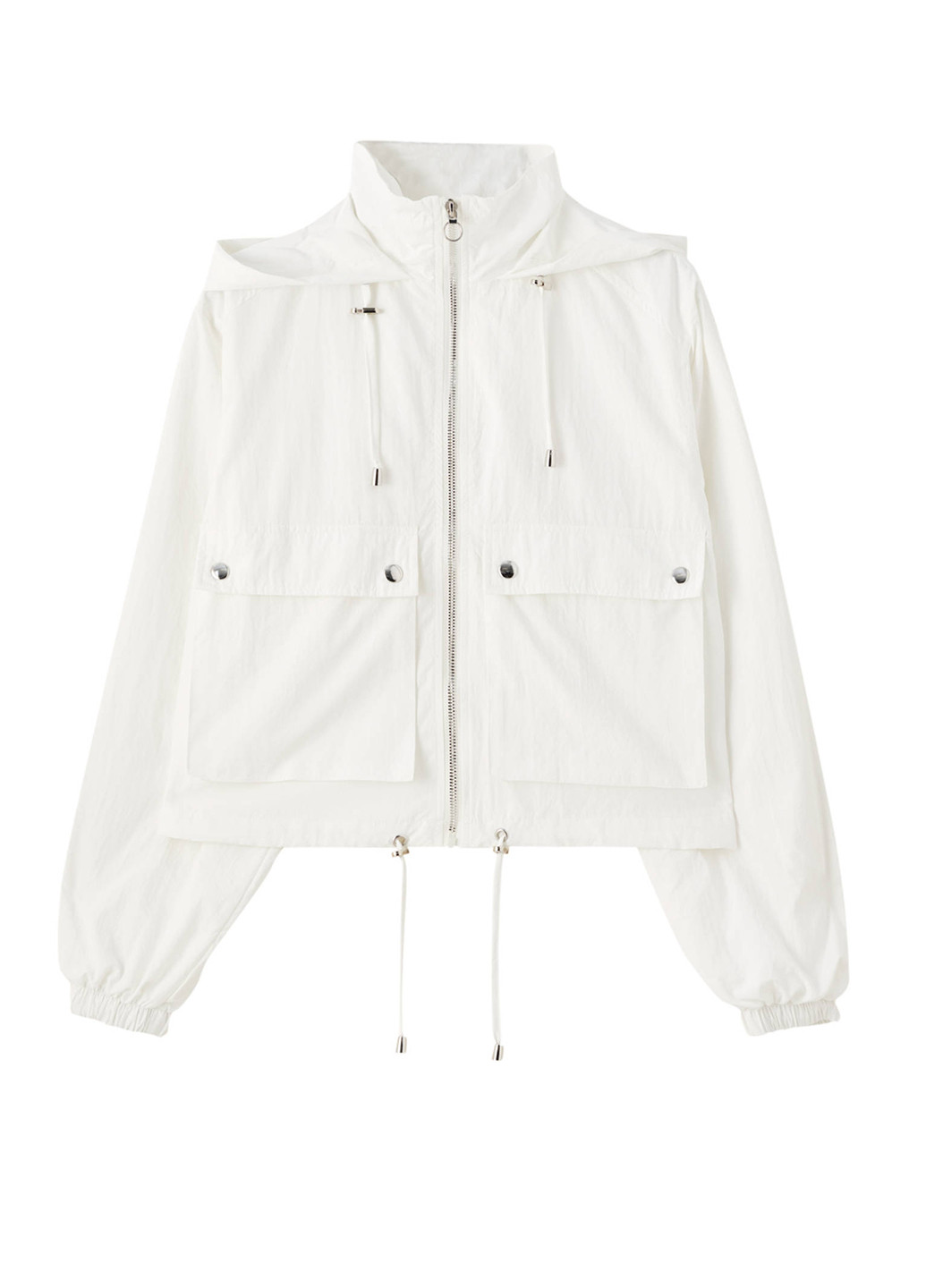 Белая демисезонная куртка Pull & Bear