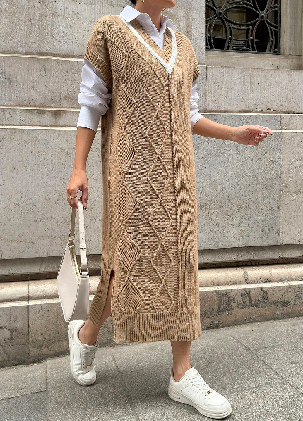 Демисезонный женский сарафан SHEIN однотонный