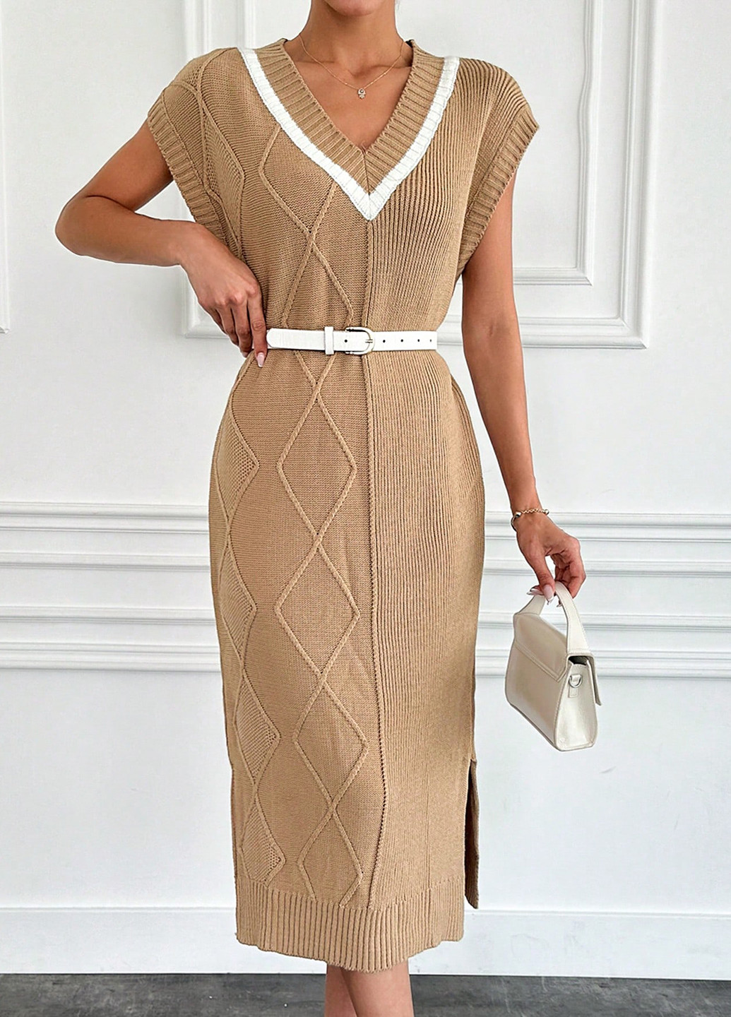 Демисезонный женский сарафан SHEIN однотонный