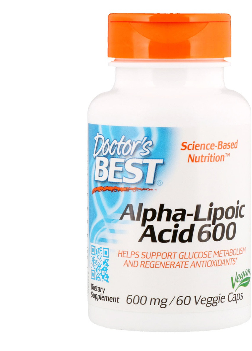 Альфа-ліпоєва кислота,, Alpha-Lipoic Acid, 600 мг, 60 капсул Doctor's Best (228292385)