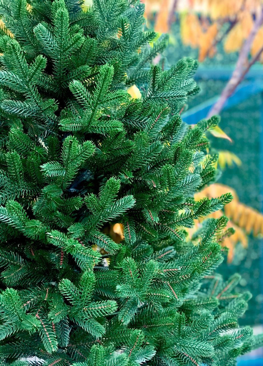 Искусственная литая ёлка Traditional зелёная 180 см с натуральным деревянным стволом HVOYA темно-зелёная
