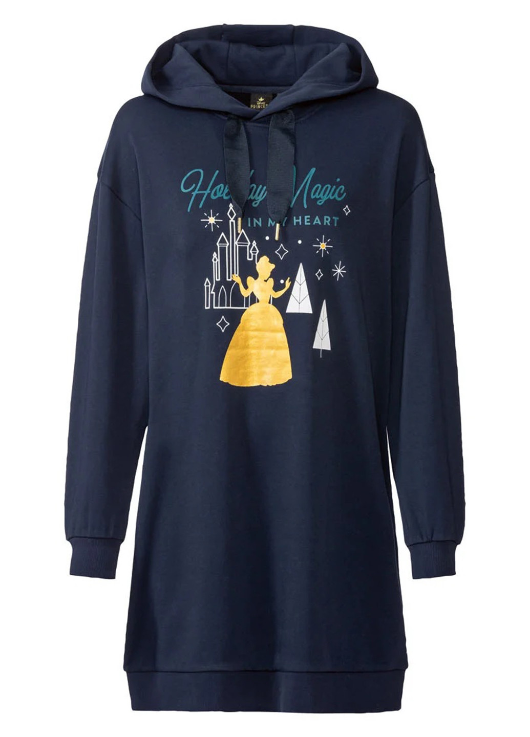 Темно-синее кэжуал платье платье-худи Disney с рисунком