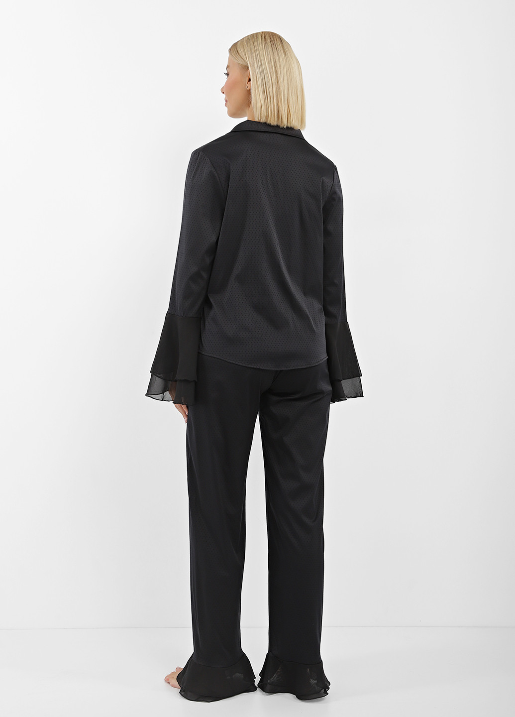 Черный демисезонный комплект (блуза, брюки) Silence