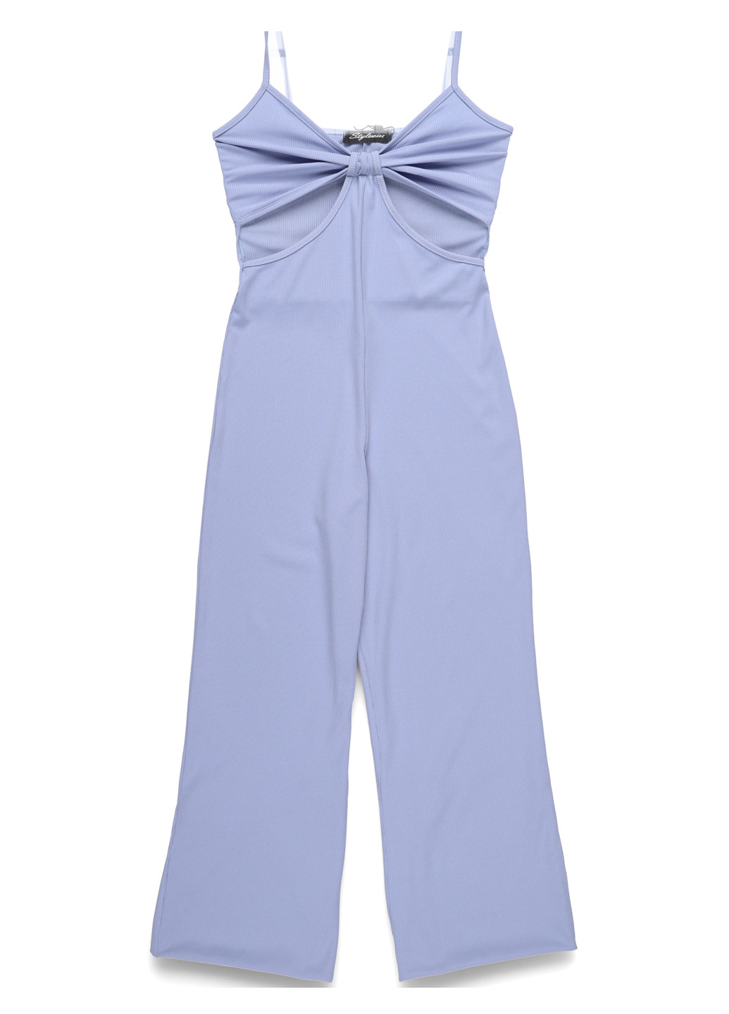Комбинезон Stylewise комбинезон-брюки однотонный голубой кэжуал полиэстер