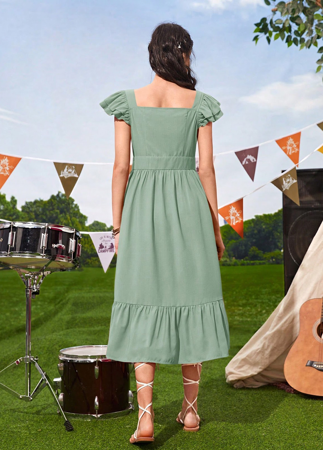 Светло-зелёное платье SHEIN (324691928)