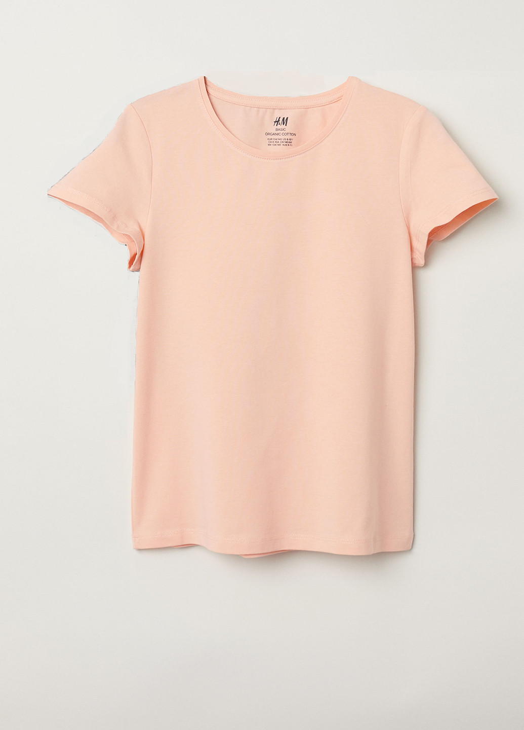 Персиковая летняя футболка H&M