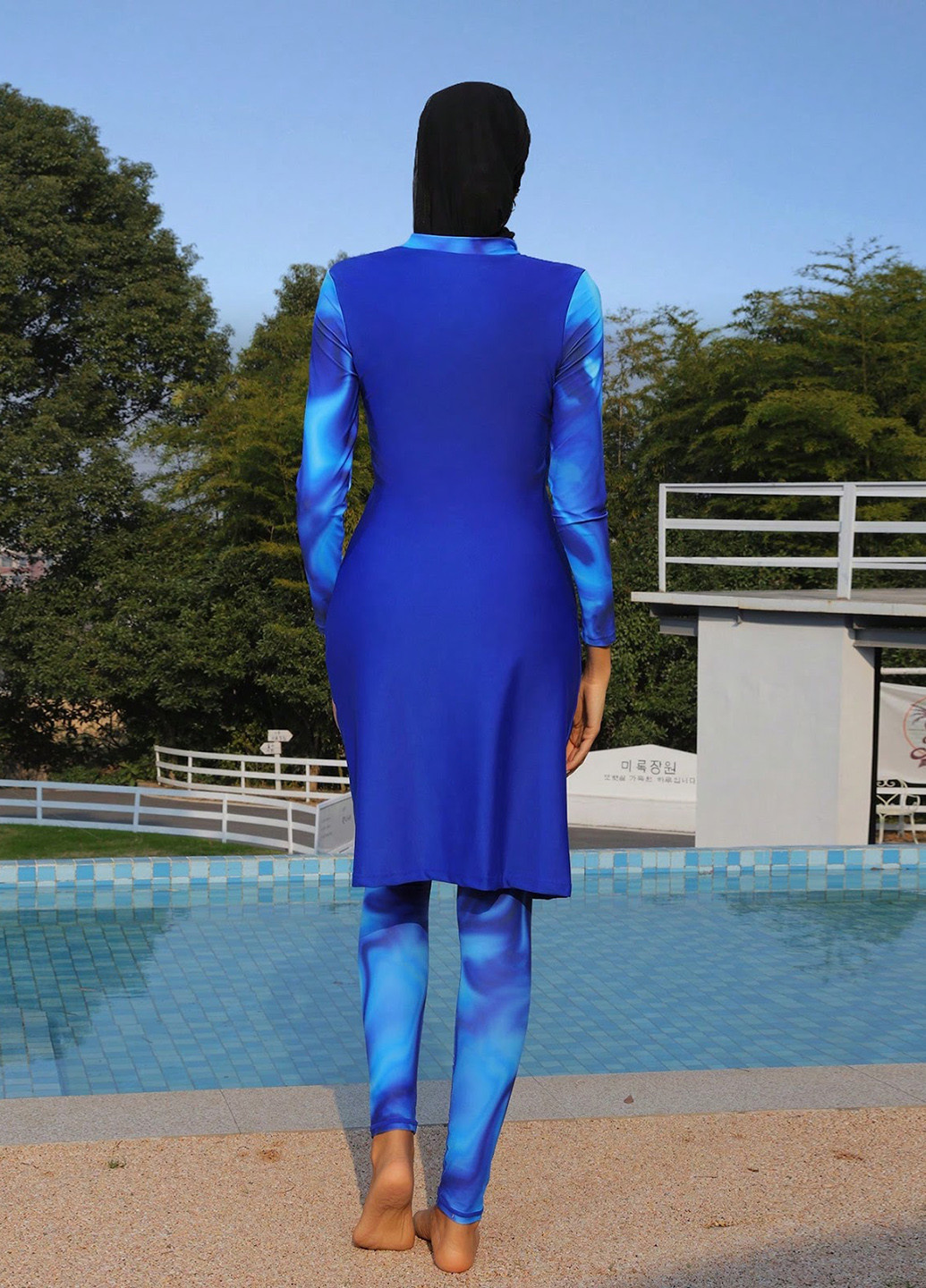 Синий летний купальник (платье, леггинсы) бикини SHEIN