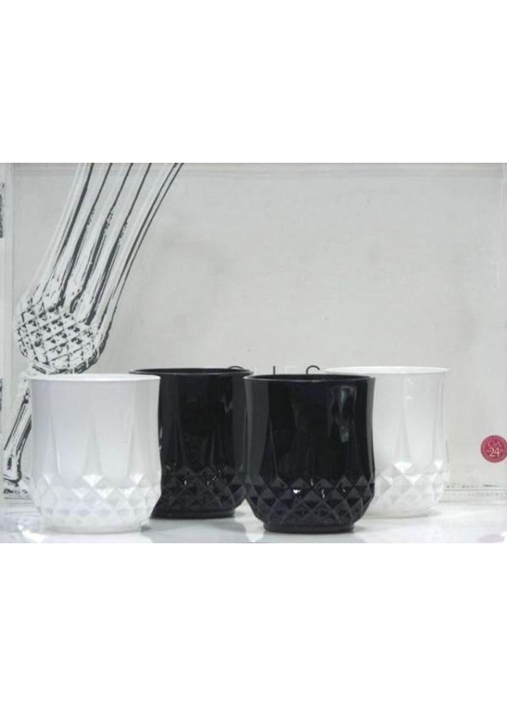 Набор стаканов Black White Longchamp Folies D6578 4 шт 320 мл Luminarc (253618532)