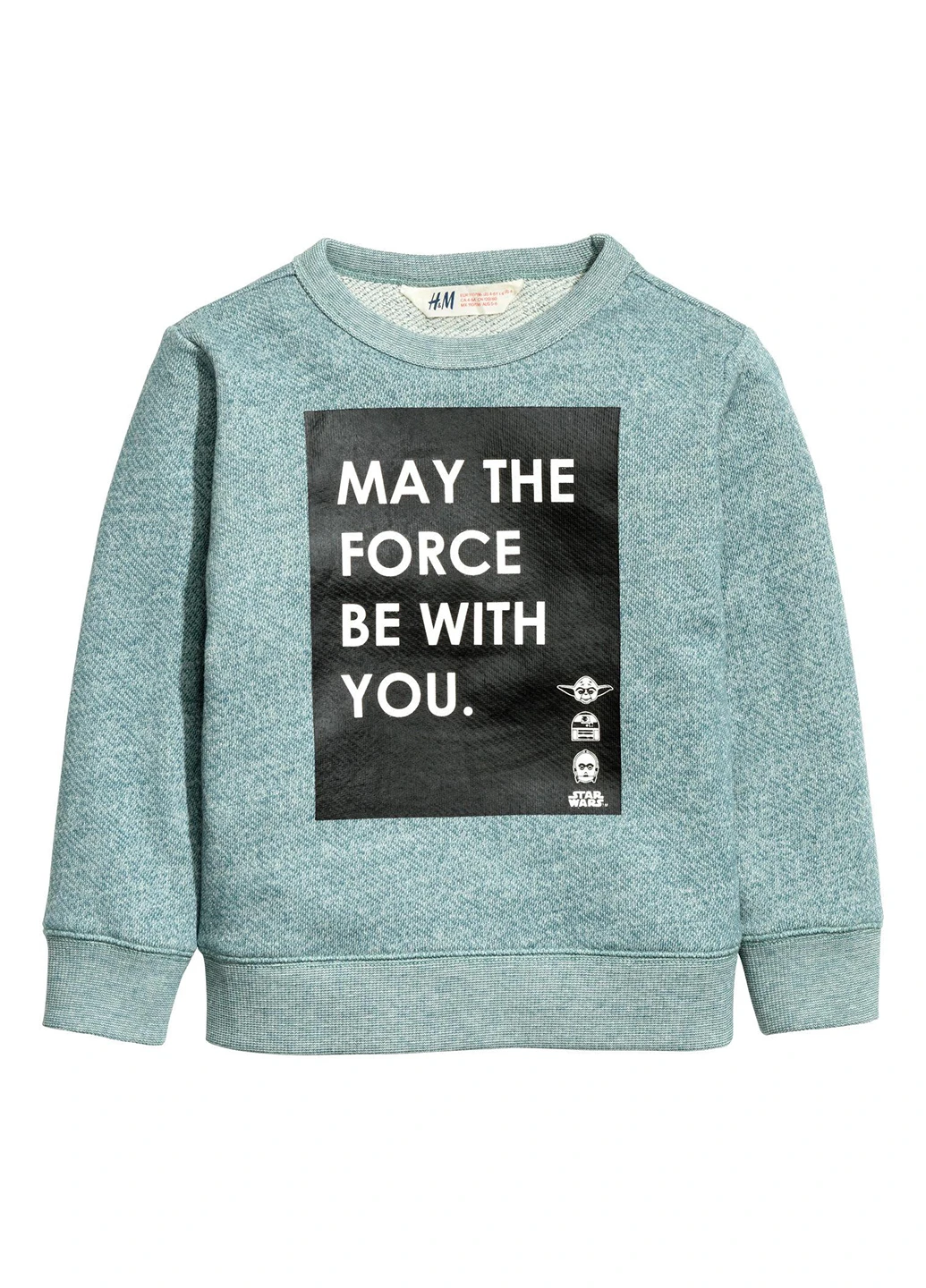 H&M світшоти напис м'ятний кежуал бавовна