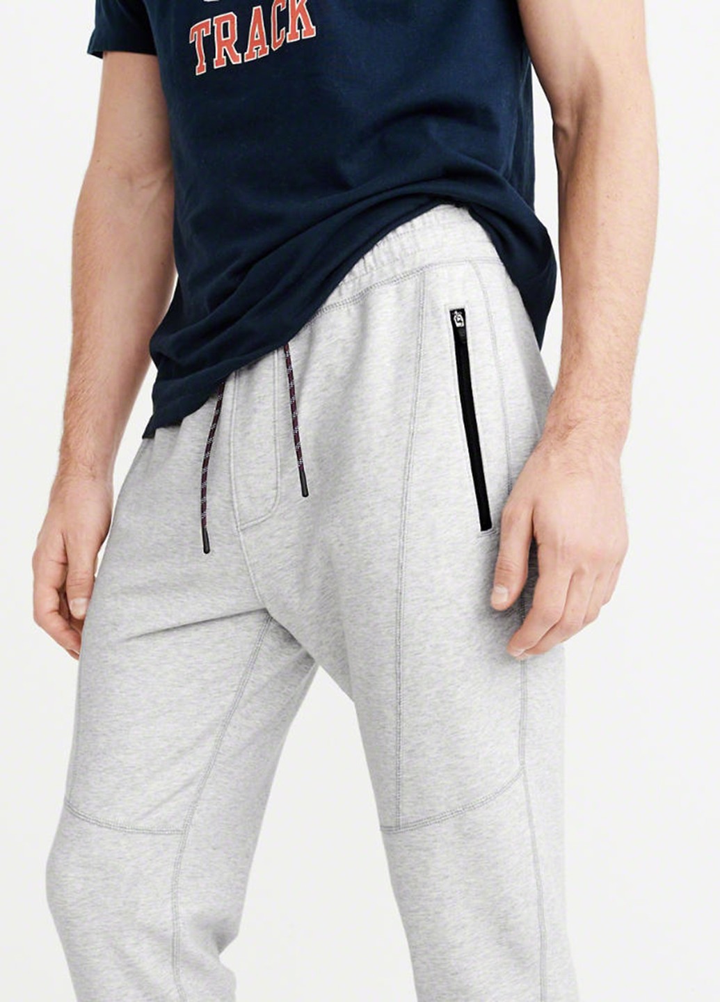 Светло-серые спортивные демисезонные джоггеры брюки Abercrombie & Fitch