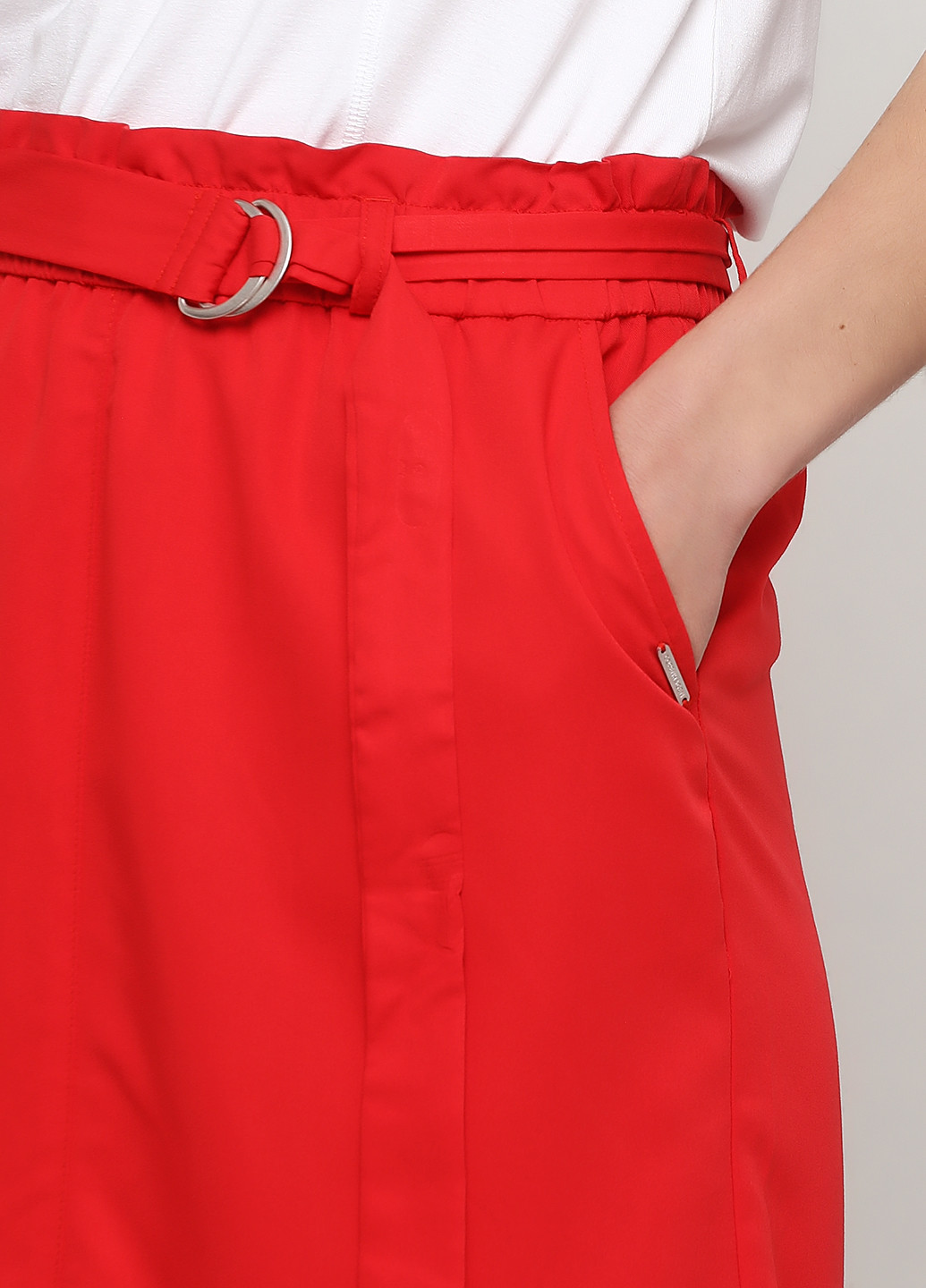 Красная кэжуал однотонная юбка BRANDTEX COPENHAGEN