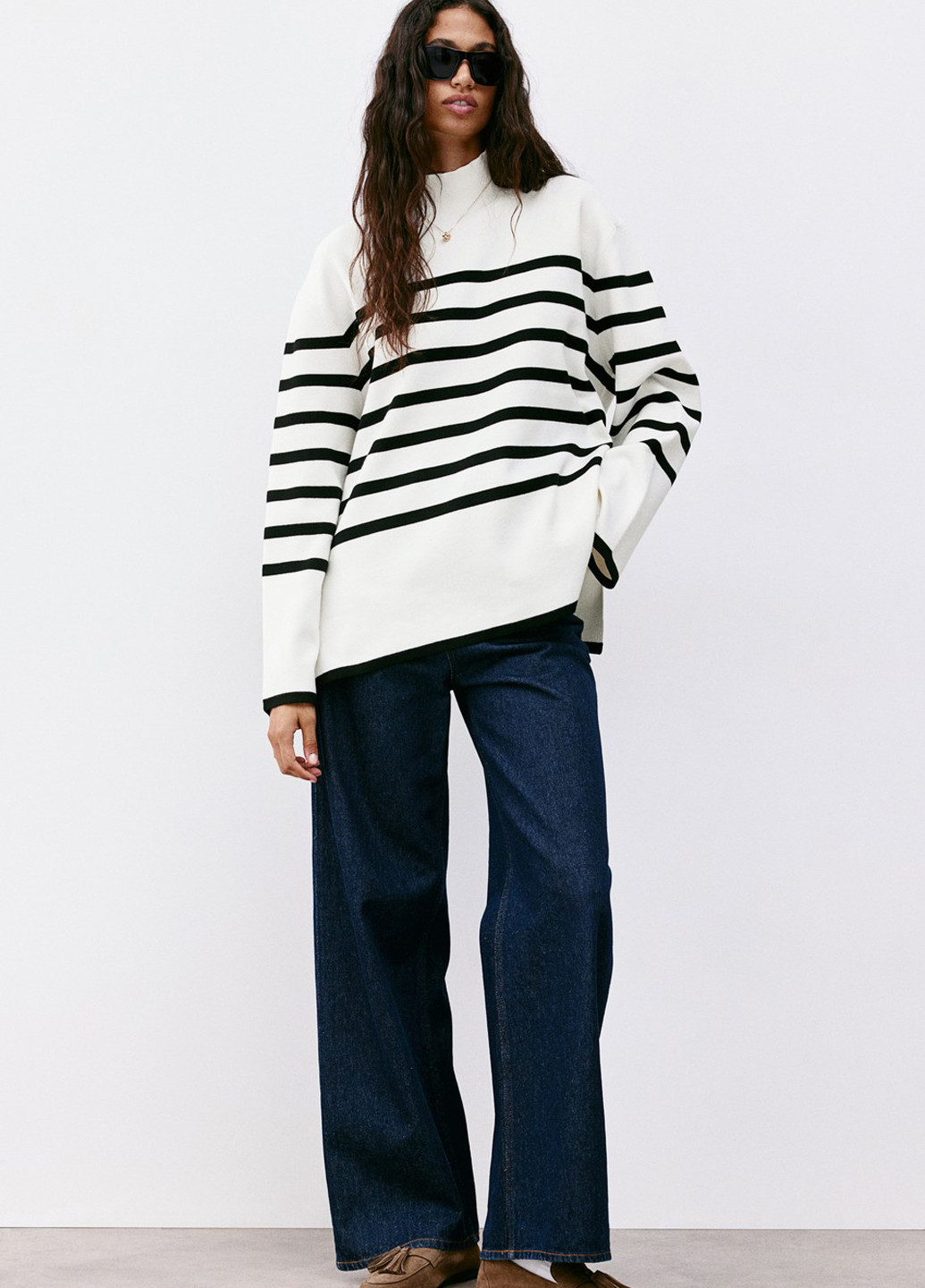 Белый зимний свитер джемпер H&M