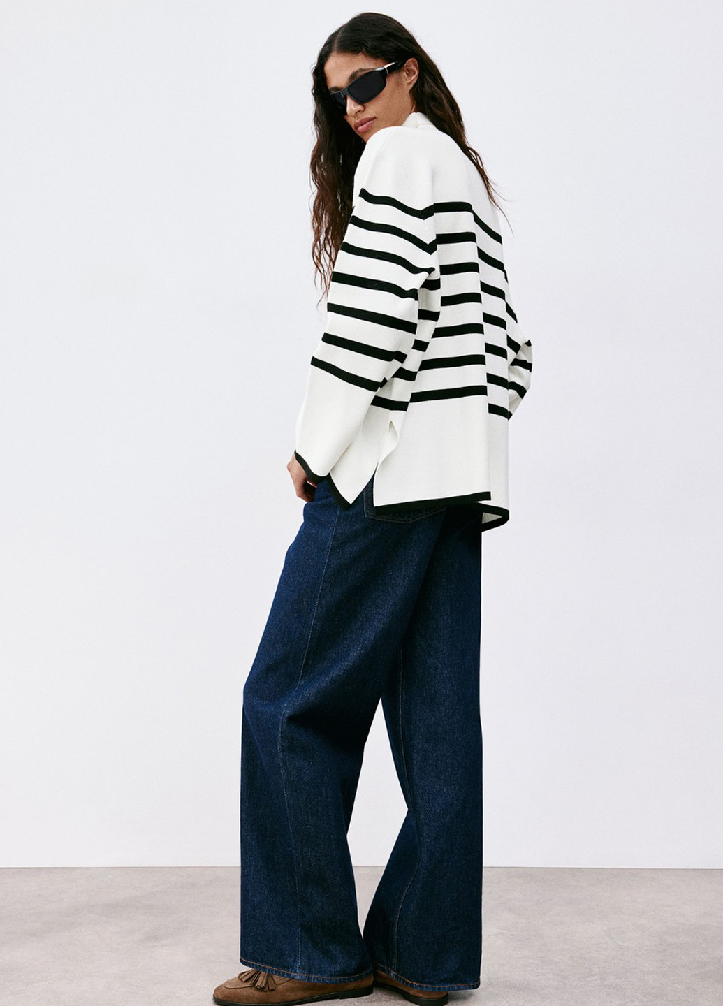 Белый зимний свитер джемпер H&M