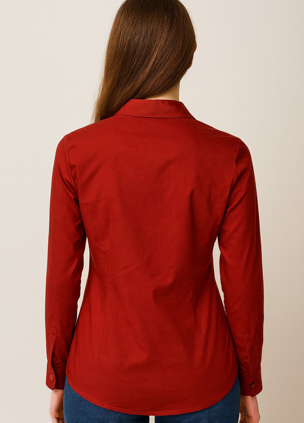 Красная кэжуал рубашка однотонная Imperial