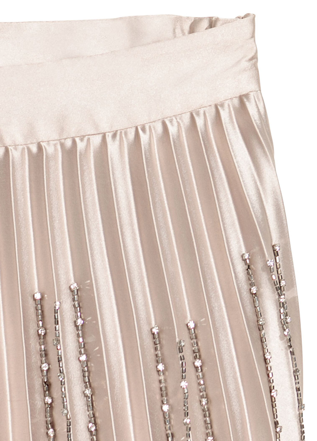 Бежевая кэжуал однотонная юбка H&M плиссе