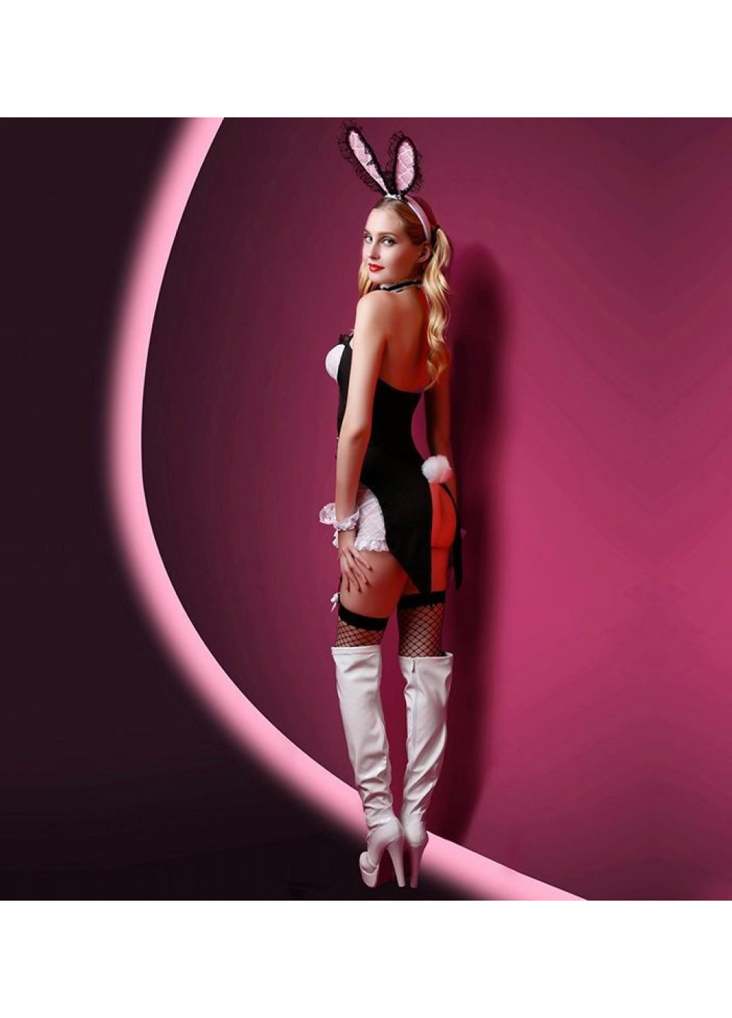 Еротичний костюм зайчика "Милашка Джейн" S/M, сукня, вушка, панчохи, трусики, браслети та чокер JSY (252446810)