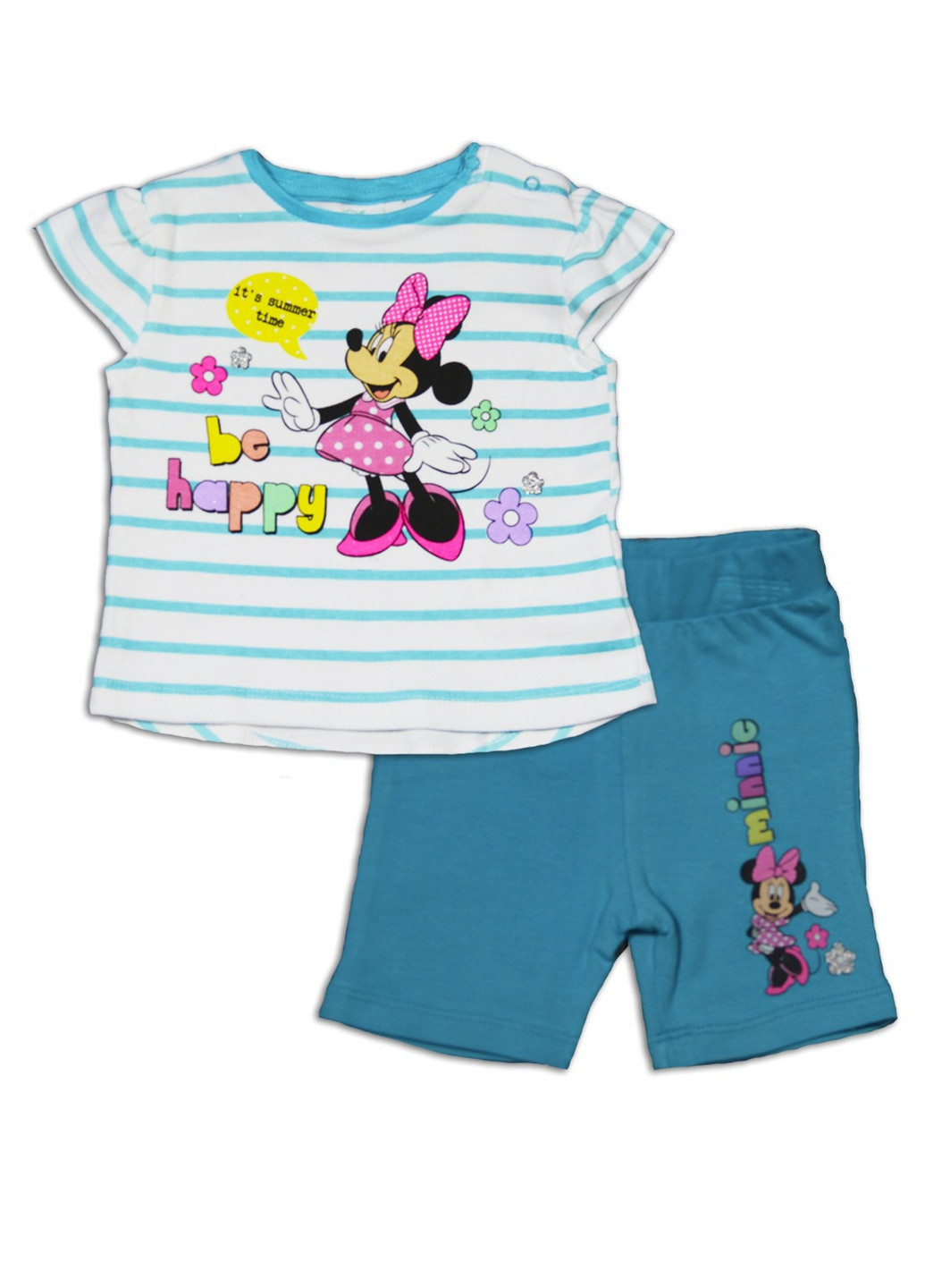 Комбинированный летний костюм (футболка, леггинсы) с шортами Disney