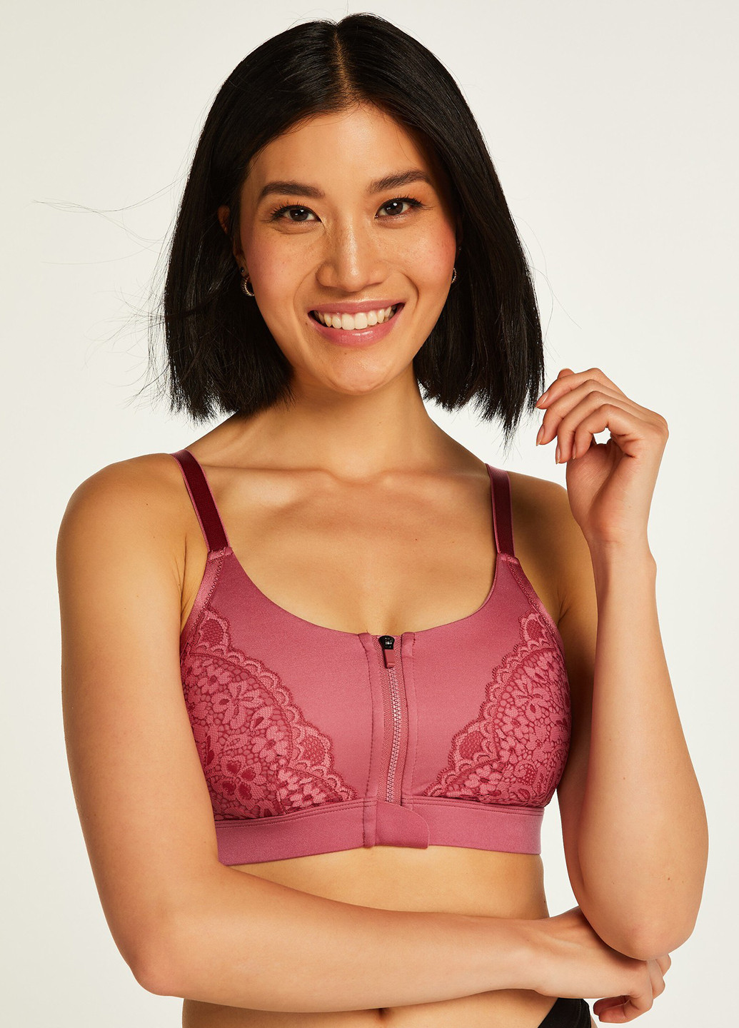 Розовый топ бюстгальтер Hunkemoller без косточек полиамид