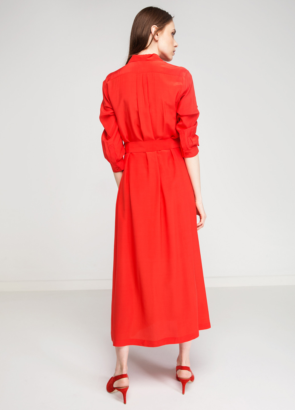 Красное кэжуал платье BGN однотонное