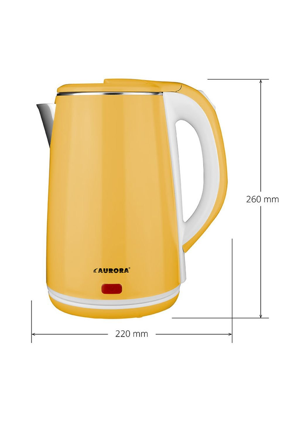 Чайник електричний 3407AU 2 л жовтий Aurora (253543607)