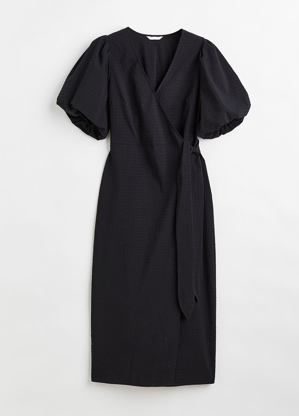 Чорна кежуал сукня на запах H&M однотонна