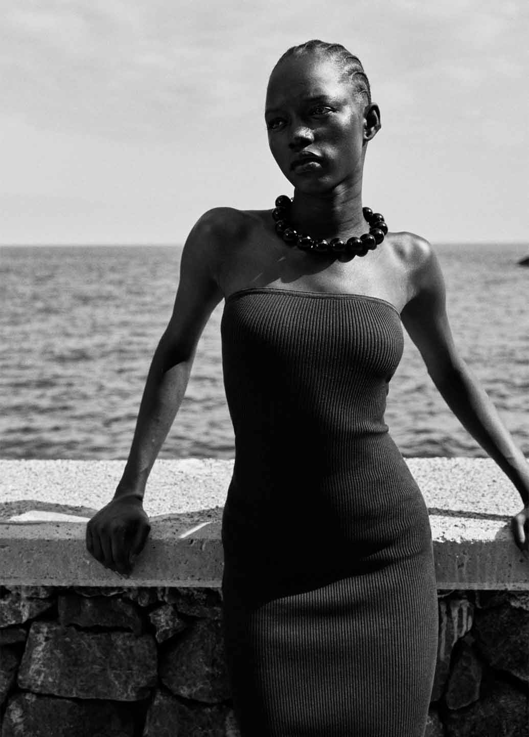 Коричнева кежуал сукня бандо H&M однотонна