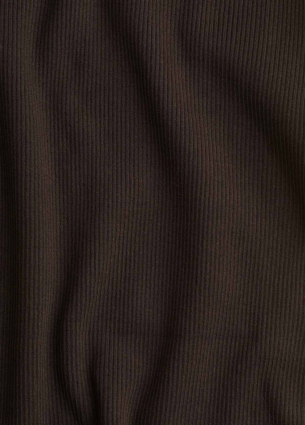 Коричнева кежуал сукня бандо H&M однотонна