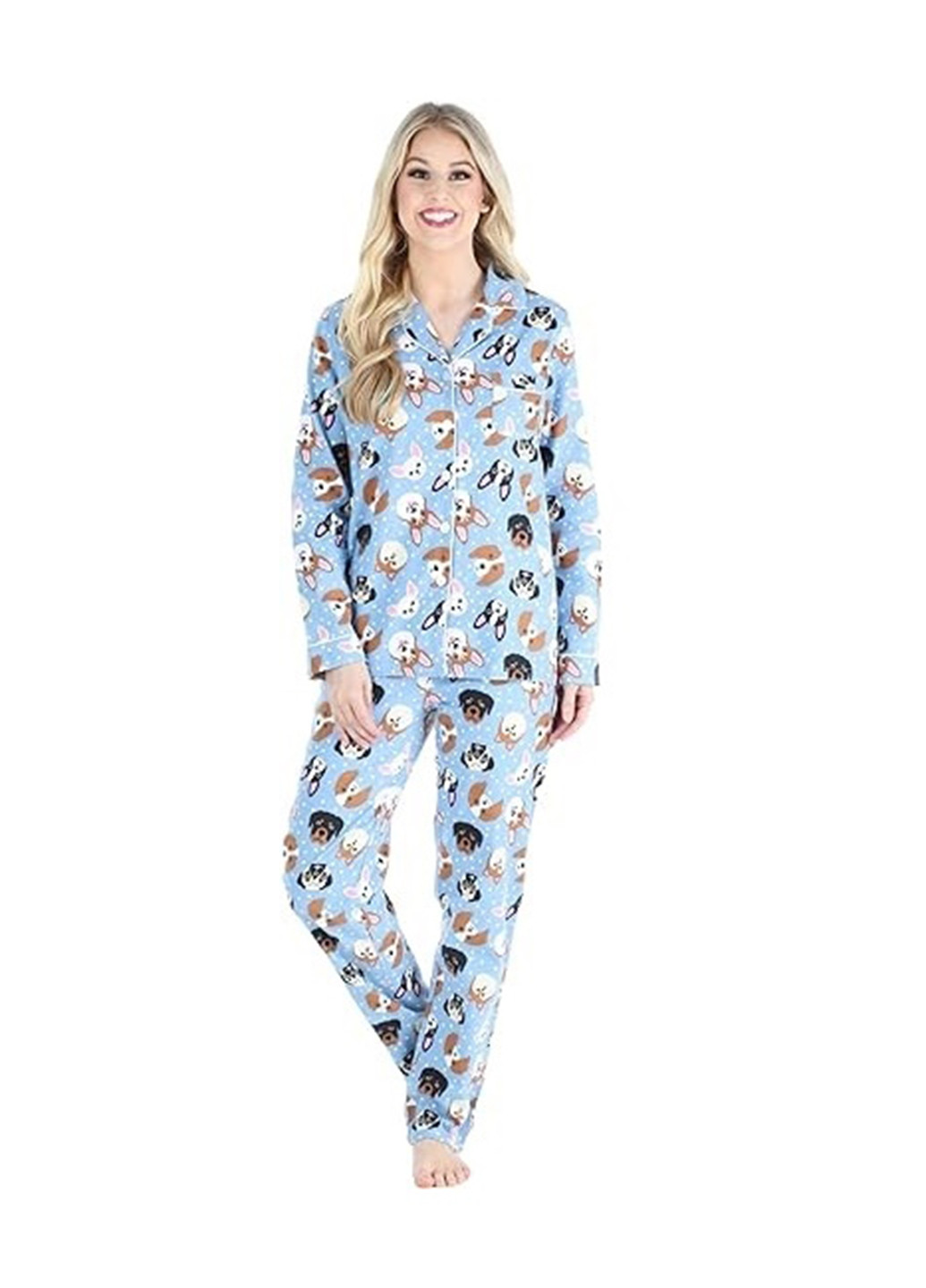 Блакитна всесезон піжама (сорочка, штани) сорочка + брюки PajamaMania