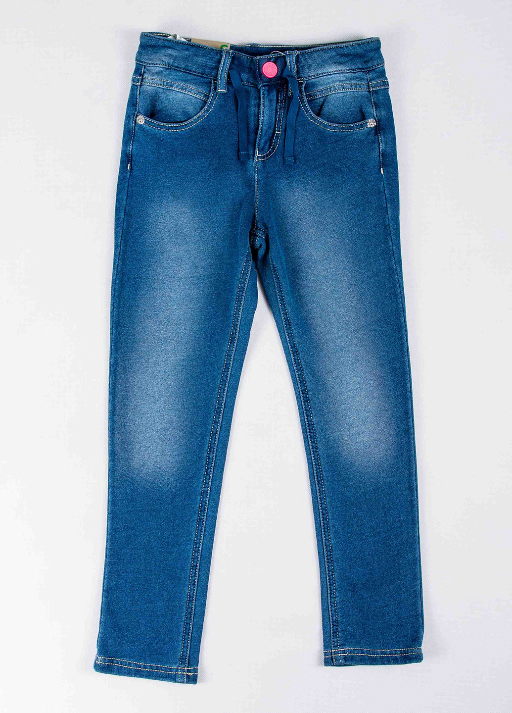 Синие демисезонные зауженные джинсы United Colors of Benetton