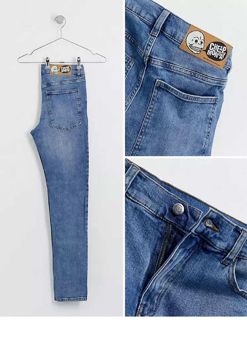 Голубые демисезонные джинсы Cheap Monday