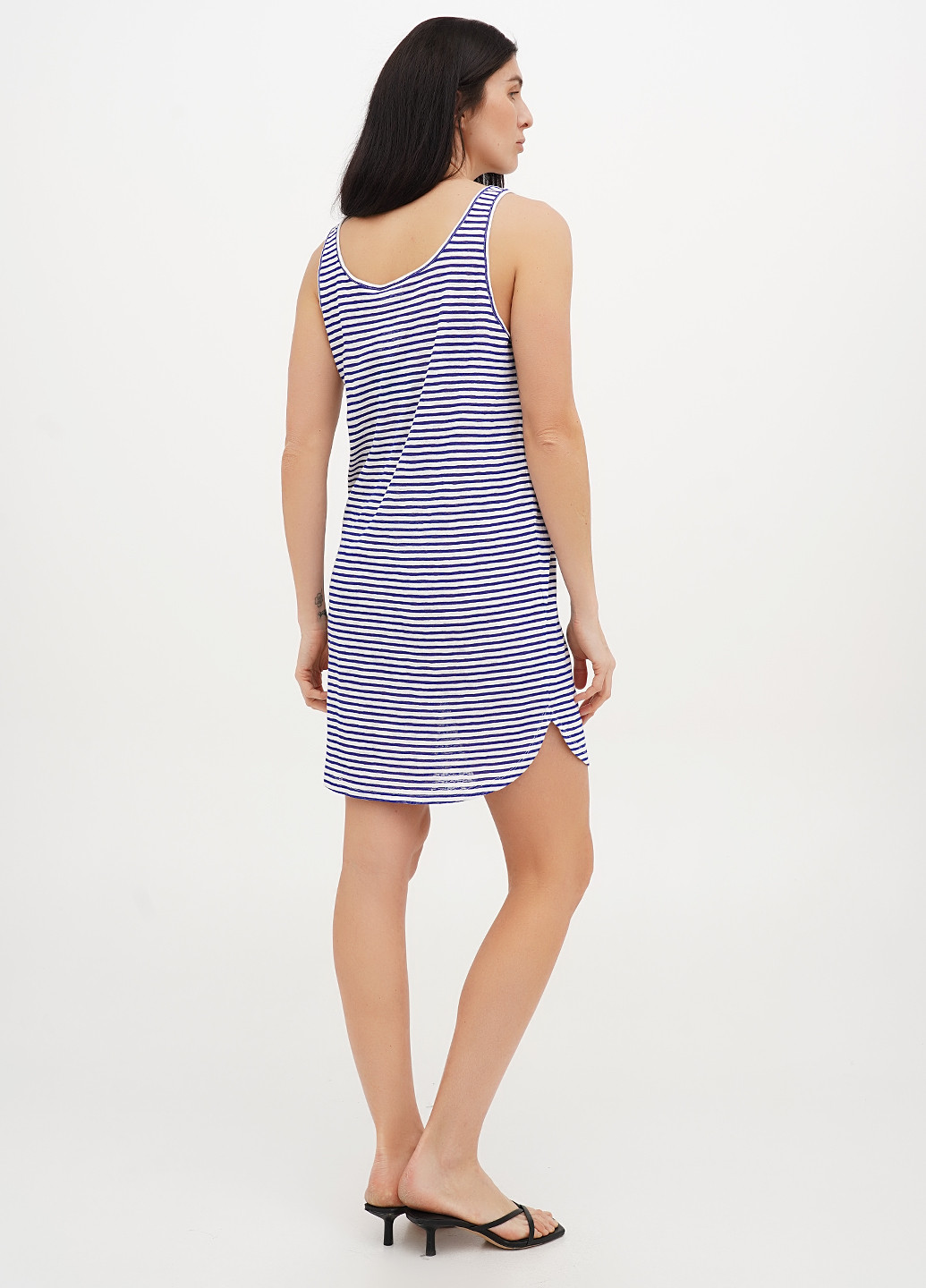 Синее кэжуал платье платье-майка Weekday в полоску