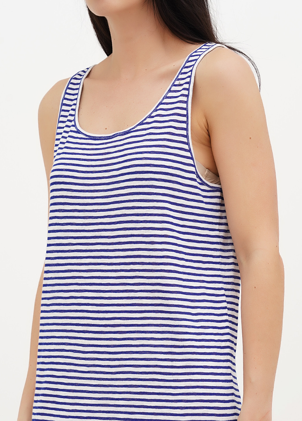 Синее кэжуал платье платье-майка Weekday в полоску