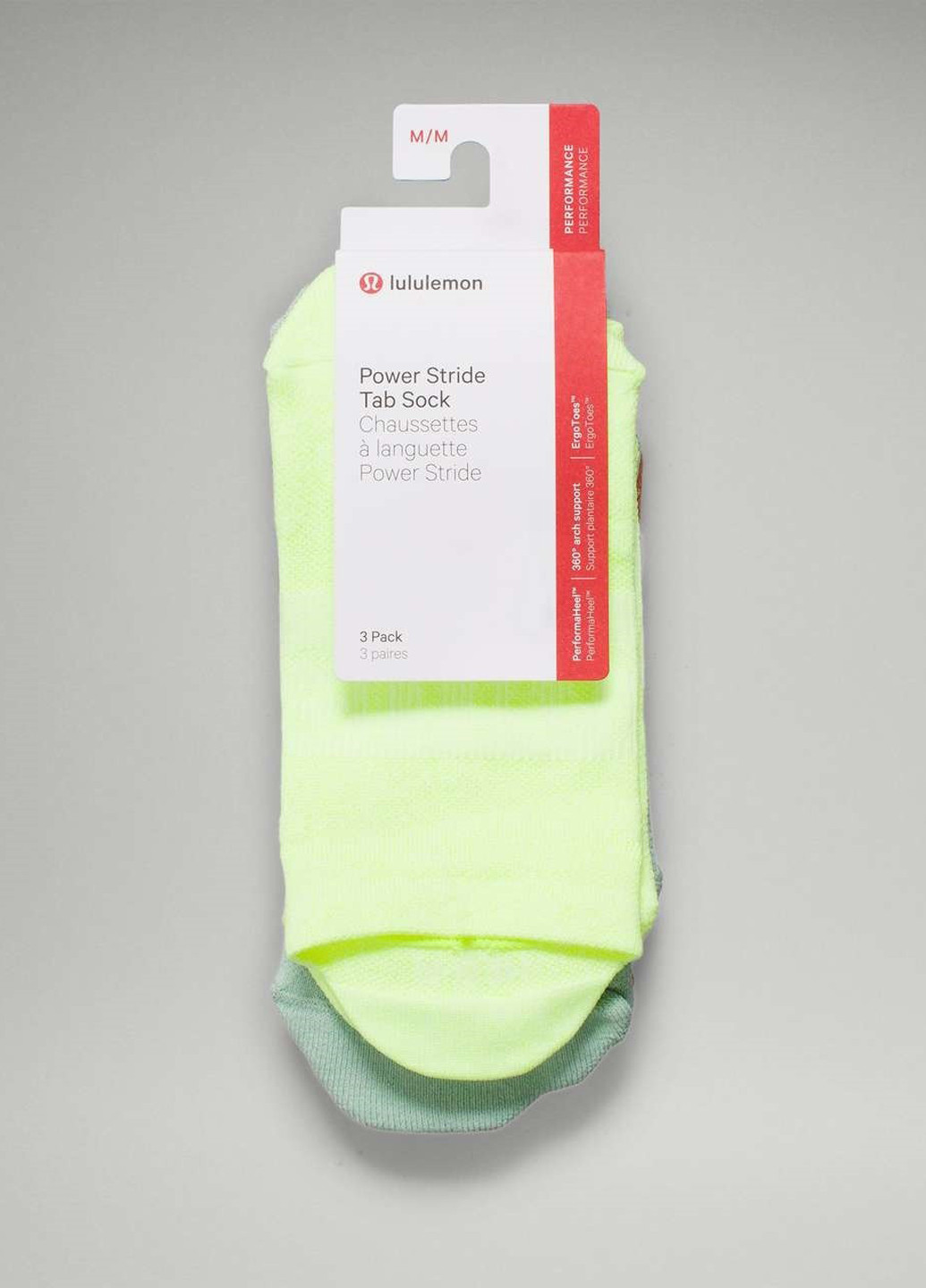 Комбинированные носки (3 пары) Lululemon Athletica логотипы (348077184)