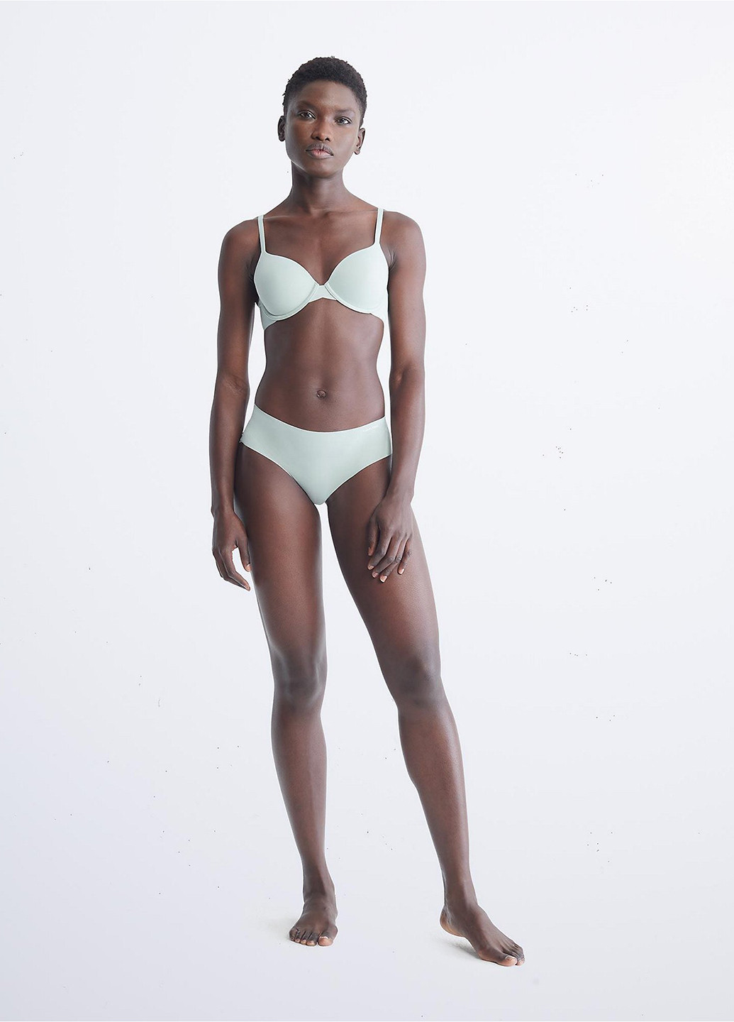 Светло-зелёный бюстгальтер Calvin Klein с косточками нейлон