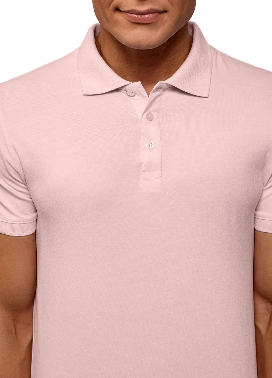 Светло-розовая футболка-поло для мужчин Oodji