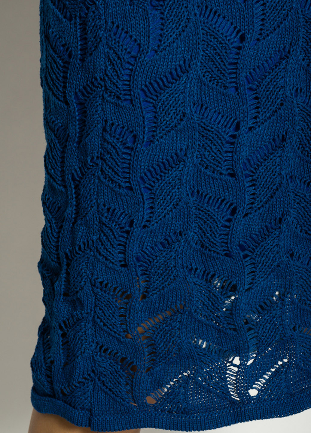 Синее кэжуал платье с открытыми плечами Time of Style однотонное