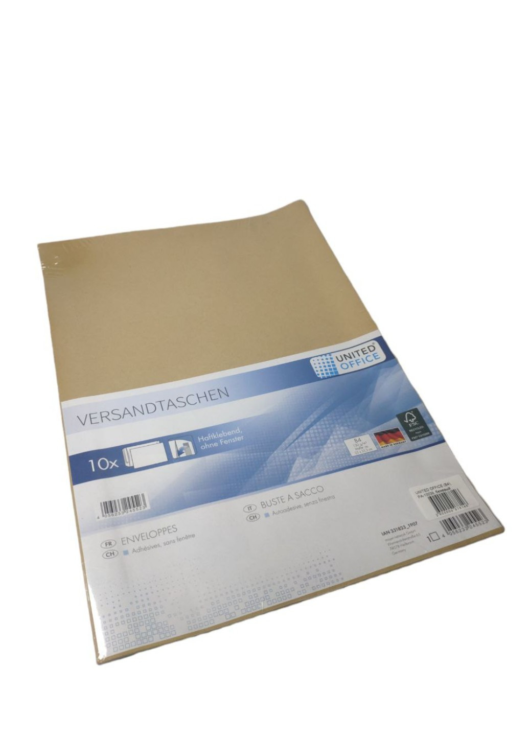 Комплект бумажных конвертов B4 10 шт United Office (253262868)
